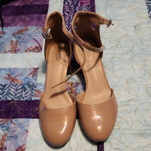 Elegant Nude Ankle Strap Heels